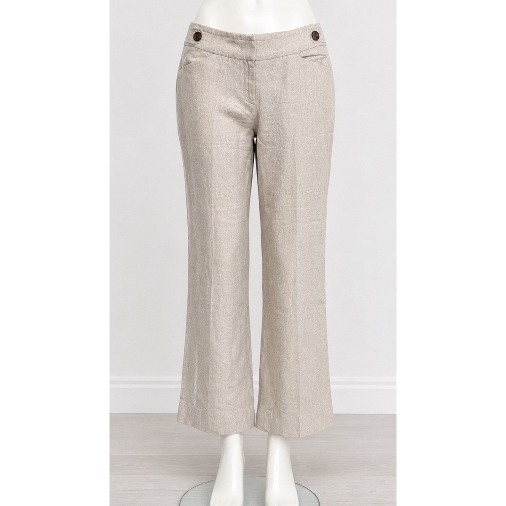 J.Crew Baird McNutt Irish Linen Pants Womens 6 Favorite Fit Beige Trousers 100%